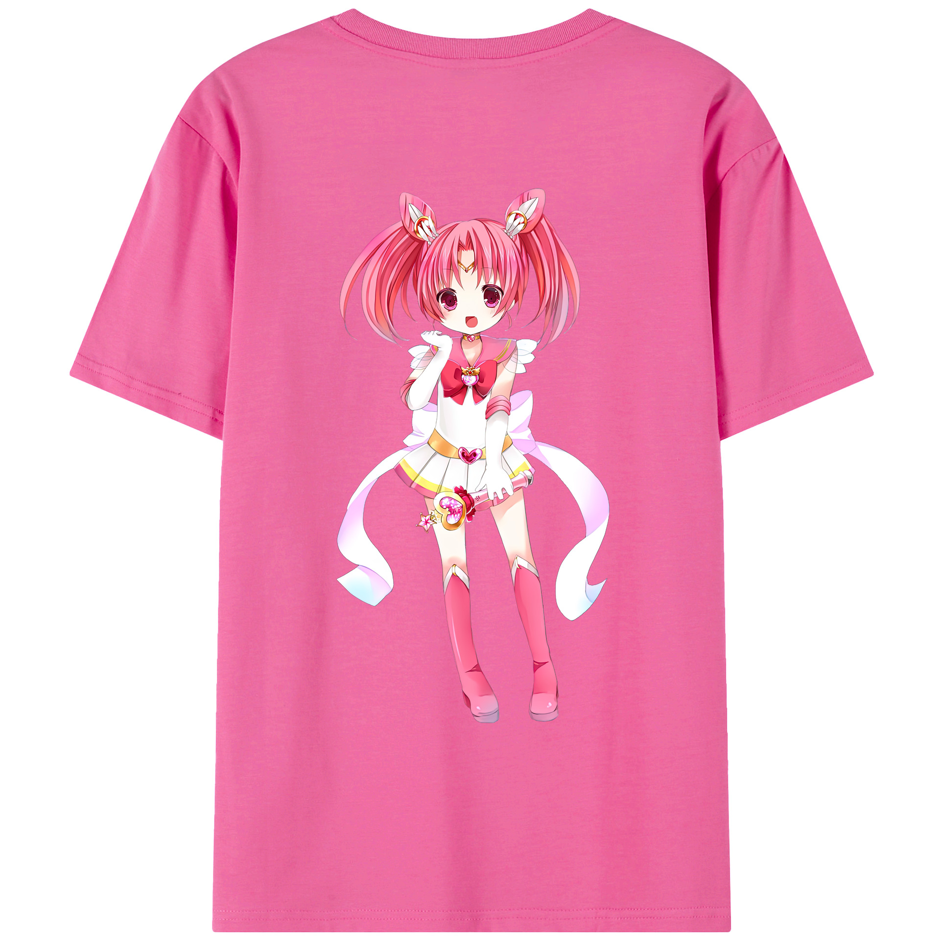（画像用） 美少女戦士セーラームーン ちびうさ Sailor Moon Chibiusa Tsukino Usagi Small Lady Serenity レディース半袖Tシャツ(バックプリント)